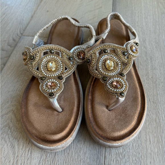 Gold Bohemian Sandals - Picture 1 of 3